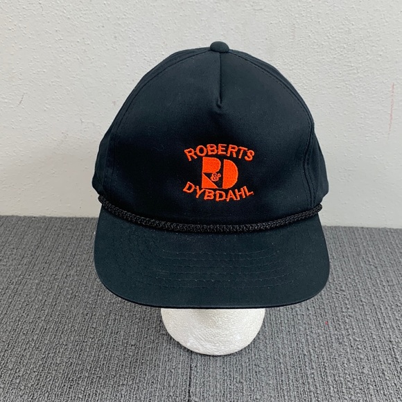 Roberts & Dybdahl Rope Baseball Hat Mens OSFA Black Orange Strapback YoungAn - Picture 1 of 12